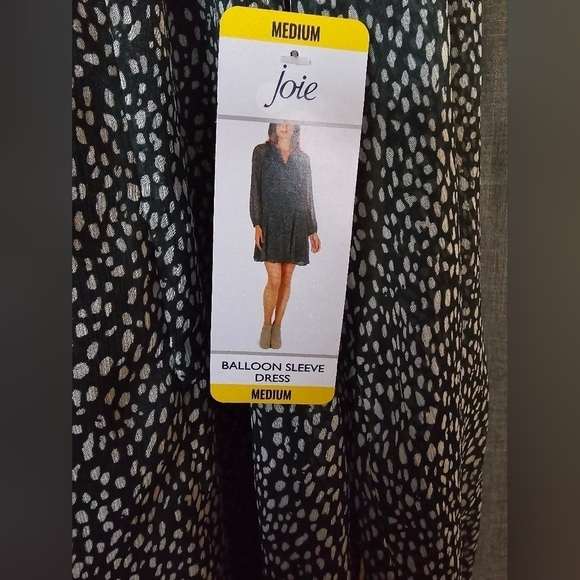 Joie Limited Edition Balloon Sleeve Dress Arctic Animal Spot Women's Medium $378 - Picture 5 of 7
